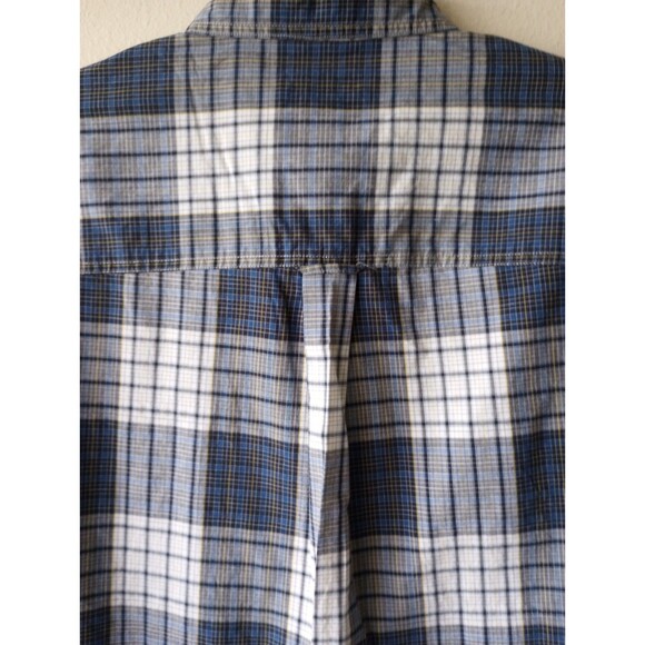 Chaps by Ralph Lauren Men's Shirt L Blue/White Plaid Long Sleeve Button Up - Picture 5 of 8